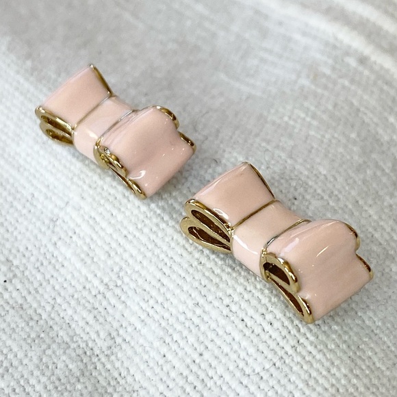 Kate Spade Stacked Bow Blush Pink Earrings - Picture 6 of 14